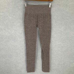 Soft Surroundings Leggings Womens Small Textured Knit Ribbed Seamless‎ Brown